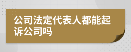 公司法定代表人都能起诉公司吗