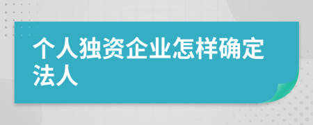 个人独资企业怎样确定法人