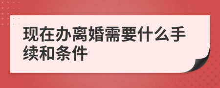 现在办离婚需要什么手续和条件