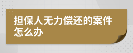 担保人无力偿还的案件怎么办