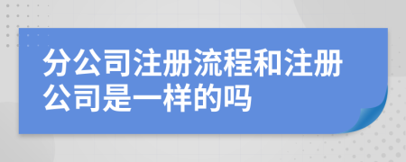 分公司注册流程和注册公司是一样的吗