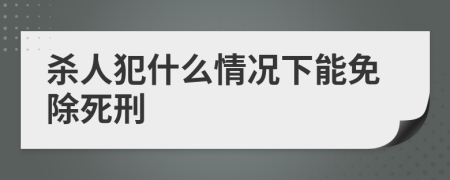 杀人犯什么情况下能免除死刑