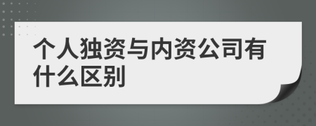 个人独资与内资公司有什么区别