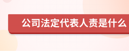 公司法定代表人责是什么