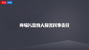 环境污染致人损害民事责任