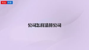 公司怎样清算公司