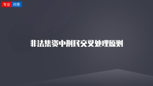 非法集资中刑民交叉处理原则