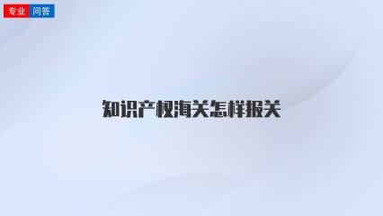 知识产权海关怎样报关