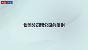 集团公司跟公司的区别