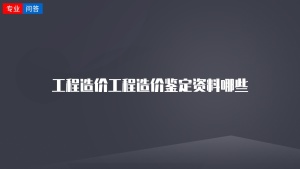 工程造价工程造价鉴定资料哪些