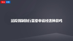 法院强制执行需要申请经济仲裁吗