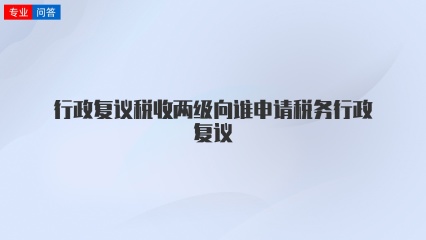 行政复议税收两级向谁申请税务行政复议