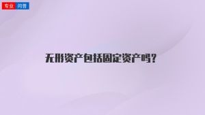 无形资产包括固定资产吗？