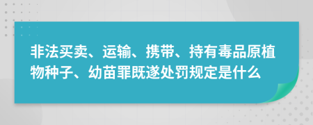 非法买卖、运输、携带、持有毒品原植物种子、幼苗罪既遂处罚规定是什么