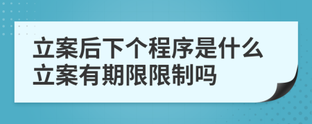 立案后下个程序是什么立案有期限限制吗