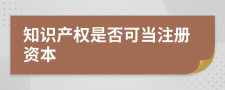 知识产权是否可当注册资本