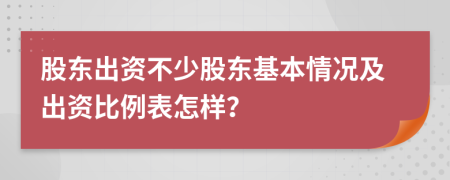 股东出资不少股东基本情况及出资比例表怎样？