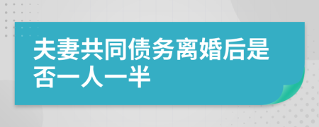 夫妻共同债务离婚后是否一人一半