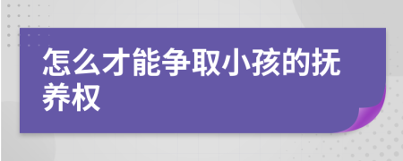 怎么才能争取小孩的抚养权