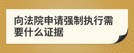 向法院申请强制执行需要什么证据