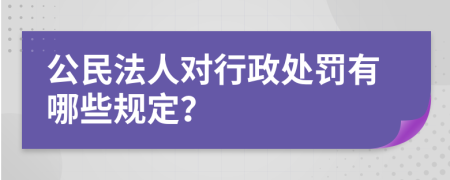 公民法人对行政处罚有哪些规定？