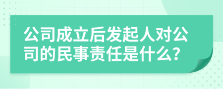 公司成立后发起人对公司的民事责任是什么？