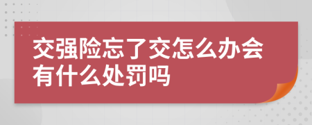 交强险忘了交怎么办会有什么处罚吗