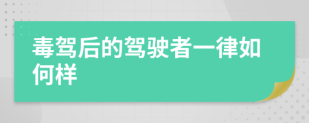 毒驾后的驾驶者一律如何样