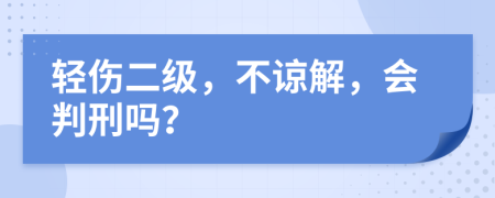 轻伤二级，不谅解，会判刑吗？