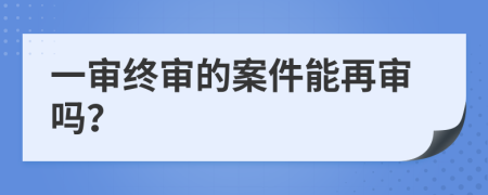 一审终审的案件能再审吗？