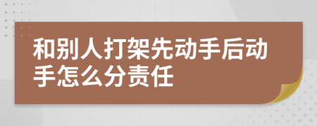 和别人打架先动手后动手怎么分责任