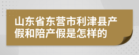 山东省东营市利津县产假和陪产假是怎样的