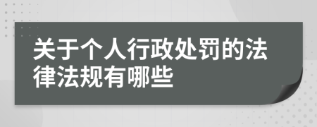 关于个人行政处罚的法律法规有哪些