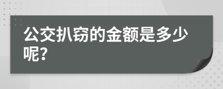 公交扒窃的金额是多少呢？