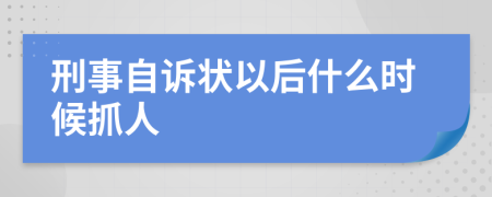 刑事自诉状以后什么时候抓人