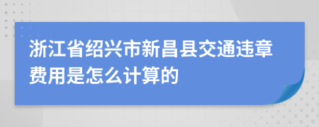 浙江省绍兴市新昌县交通违章费用是怎么计算的