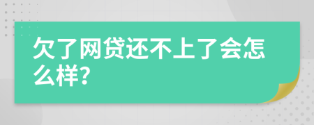 欠了网贷还不上了会怎么样？