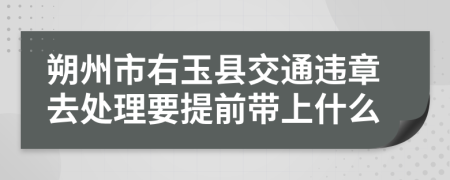 朔州市右玉县交通违章去处理要提前带上什么