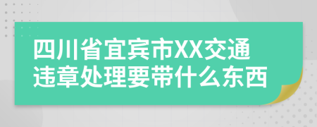 四川省宜宾市XX交通违章处理要带什么东西