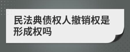 民法典债权人撤销权是形成权吗