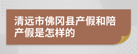 清远市佛冈县产假和陪产假是怎样的