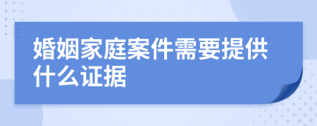 婚姻家庭案件需要提供什么证据