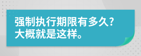 强制执行期限有多久?大概就是这样。