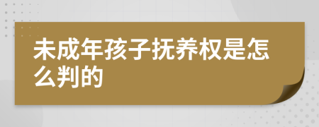 未成年孩子抚养权是怎么判的