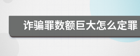 诈骗罪数额巨大怎么定罪