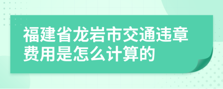 福建省龙岩市交通违章费用是怎么计算的