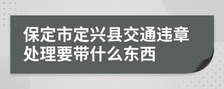 保定市定兴县交通违章处理要带什么东西