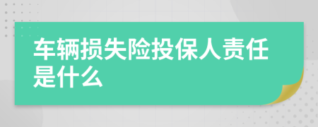 车辆损失险投保人责任是什么