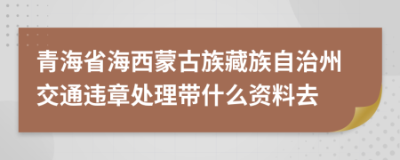 青海省海西蒙古族藏族自治州交通违章处理带什么资料去