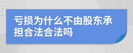 亏损为什么不由股东承担合法合法吗